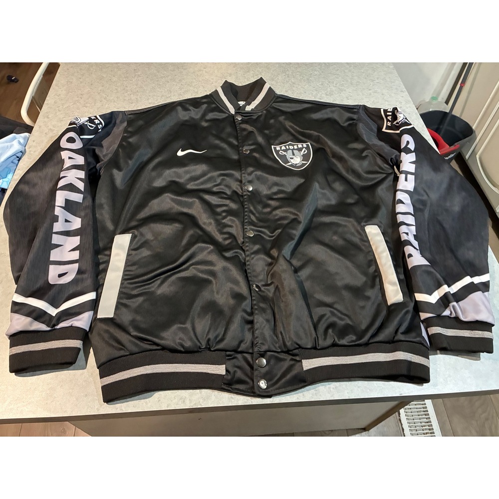 Nike Oakland Raiders Varsity Bomber Jacket XL Black